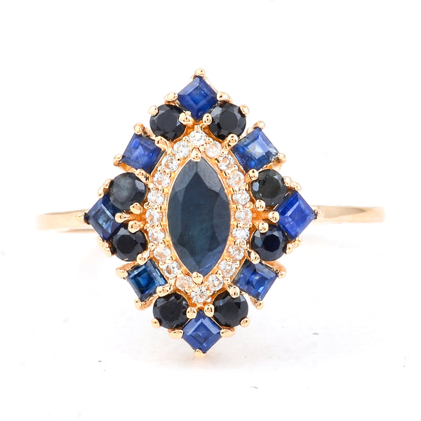 1.42 Ct Marquise Sapphire 14K Gold Ring