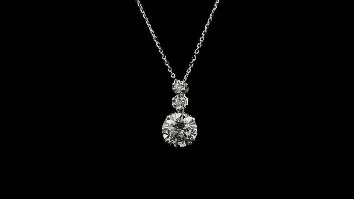 1.82 Ct Round Lab Grown Diamond 14K Gold Pendant