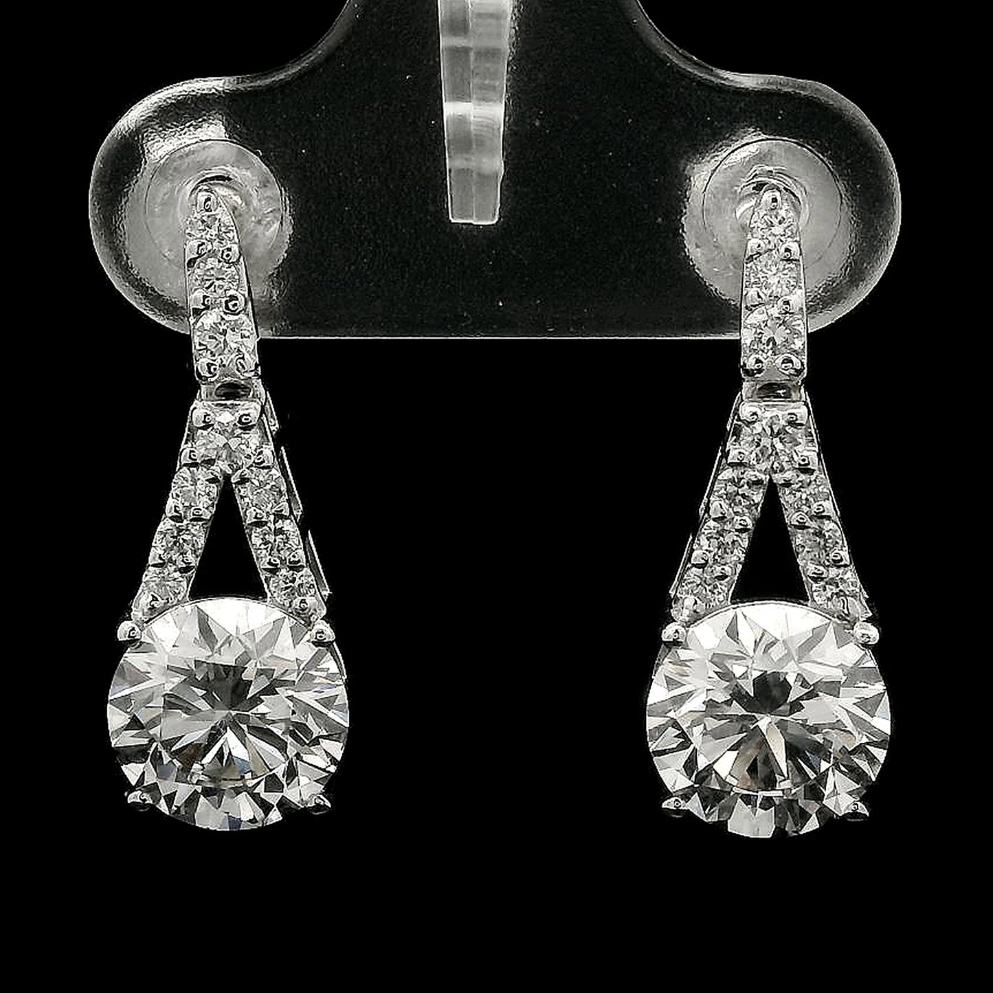 3.22 Carats Lab Grown Diamond 14K Gold Earrings