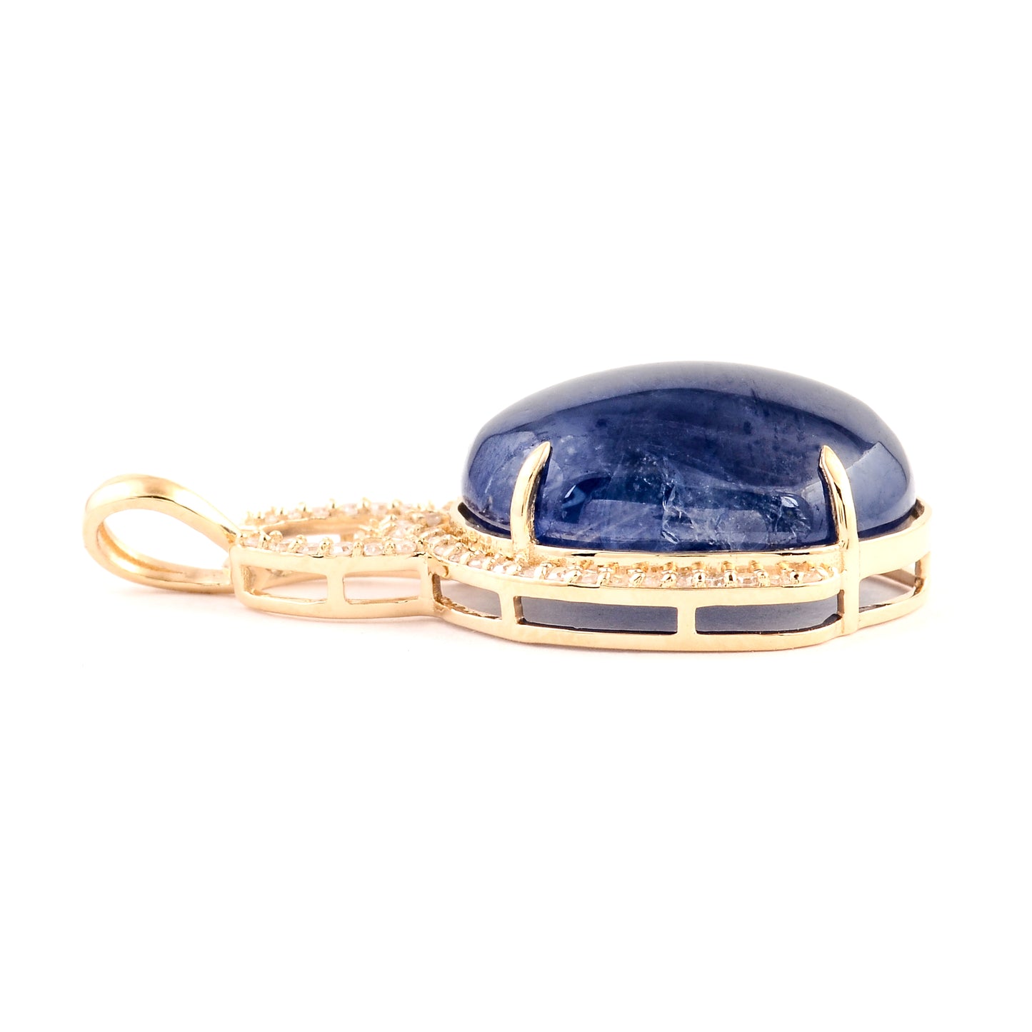 12.35 Ct Natural Codundum Sapphire 14K Gold Pendant