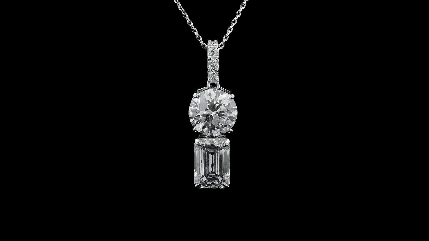 4.25 Carats Lab Grown Diamond 14K Gold Pendant