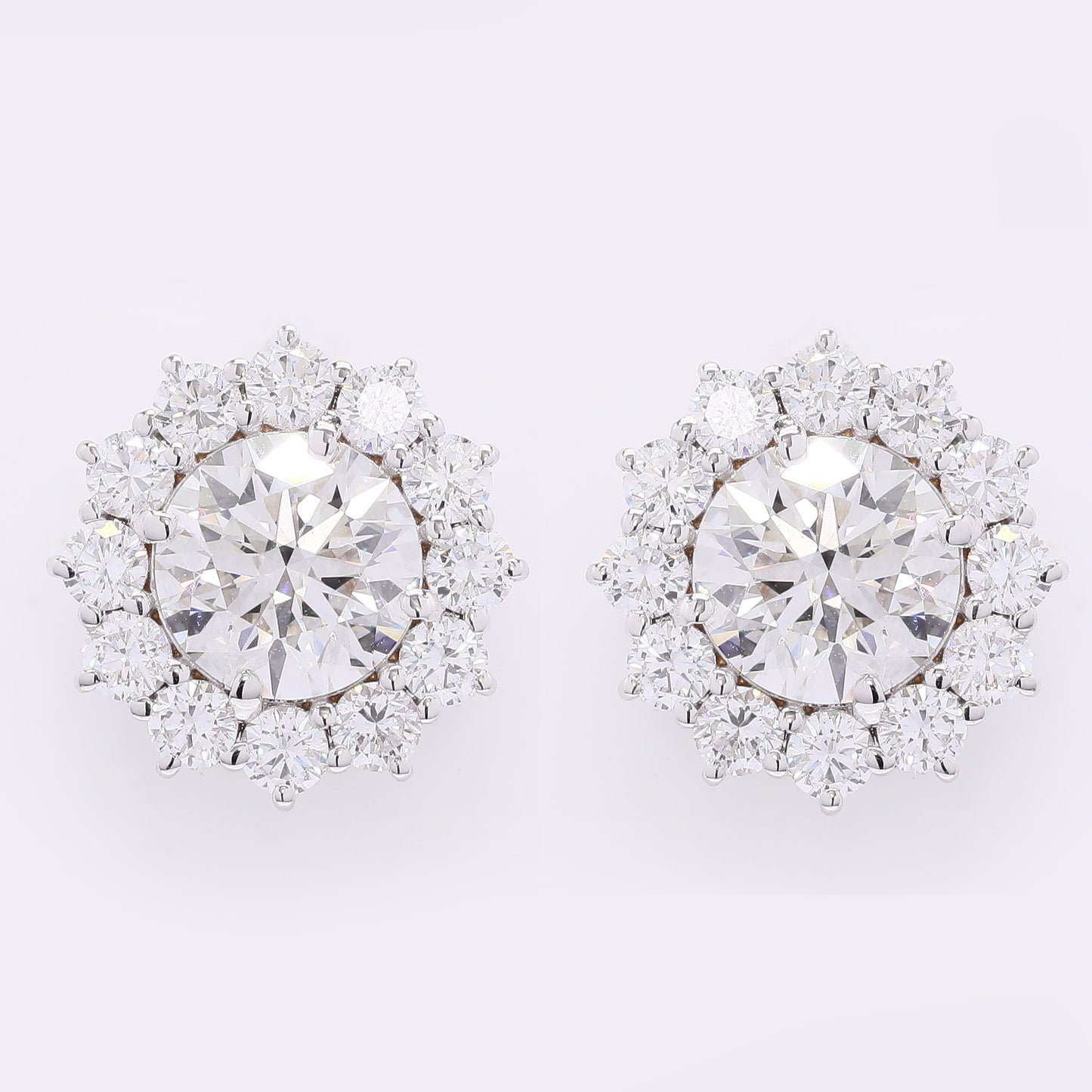 4.84 Carats Lab Grown Diamond 14K Gold Earrings