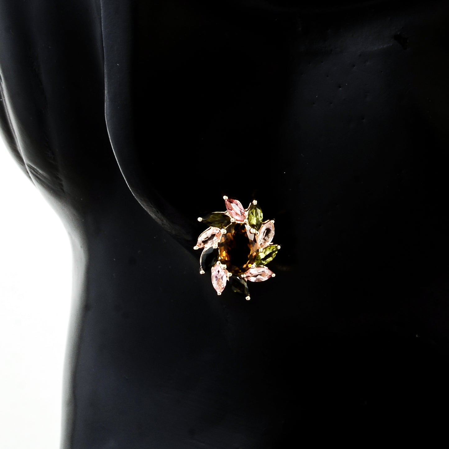 2.55 Ct Oval Tourmaline 14K Gold Earrings
