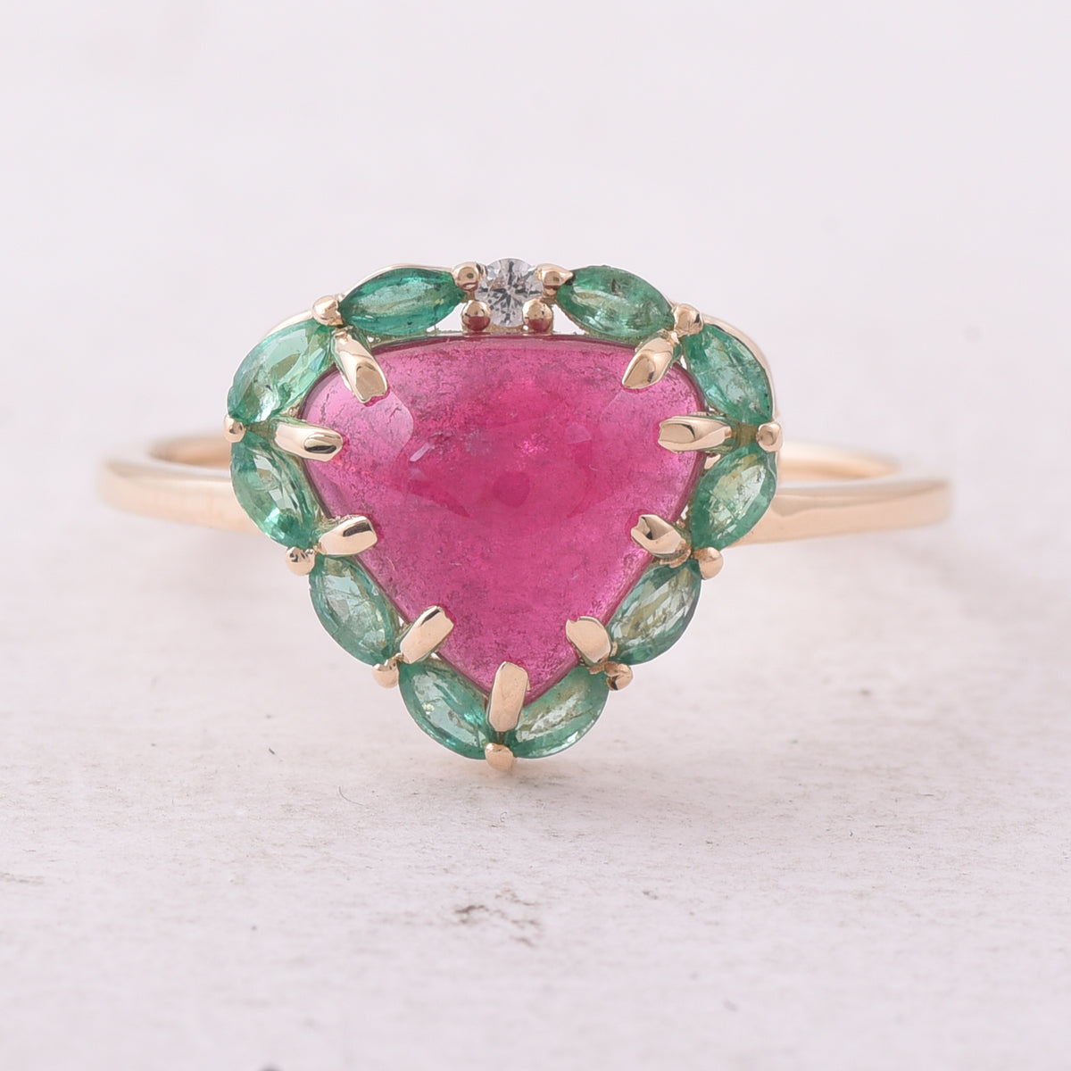 2.65 Ct Heart Tourmaline 9K Gold Ring