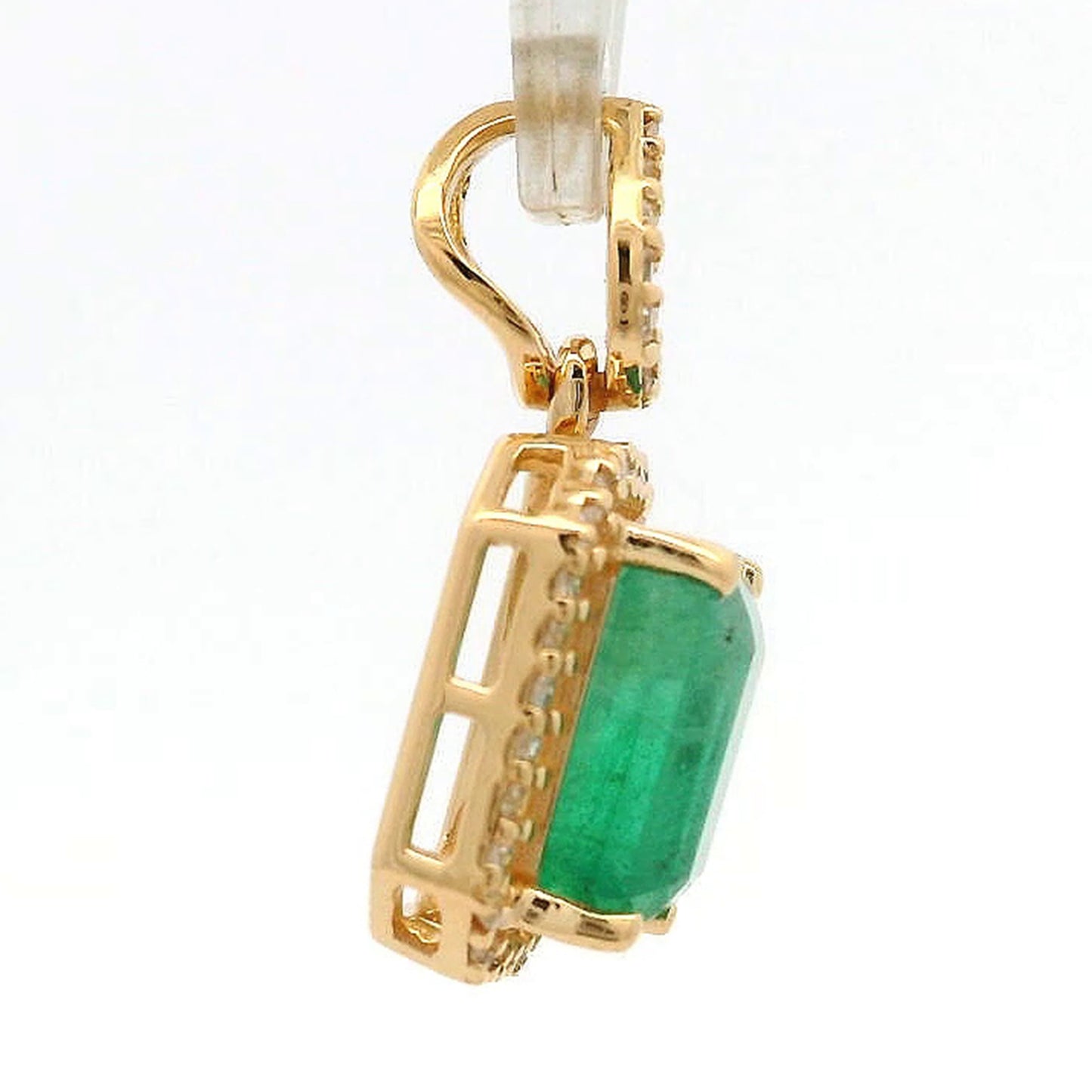 1.79 Ct Octagon Emerald 14K Gold Pendant