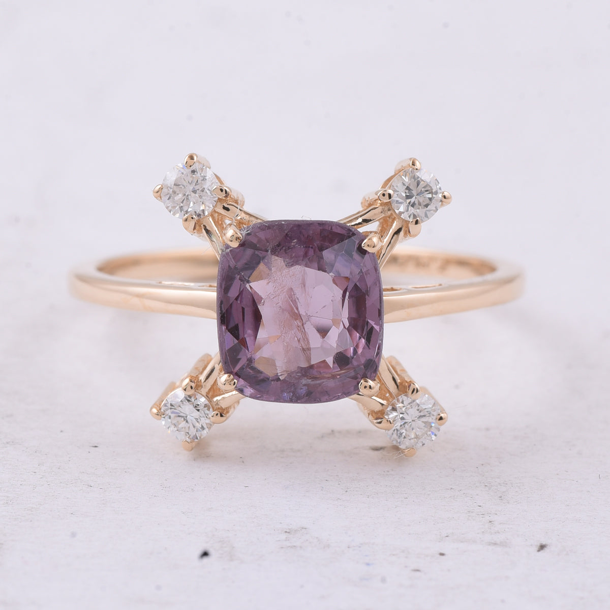 2.34 Ct Cushion Natural Spinel 14K Gold Ring