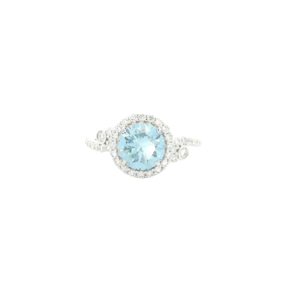2.11 Carats Blue Lab Grown Diamond 14K Gold Ring