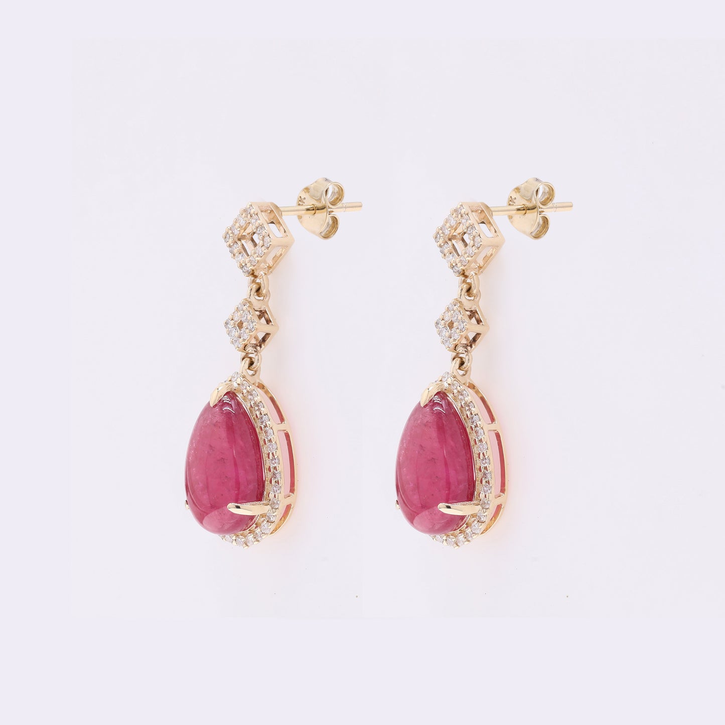 5.72 Ct Pear Natural Tourmaline 14K Gold Earrings