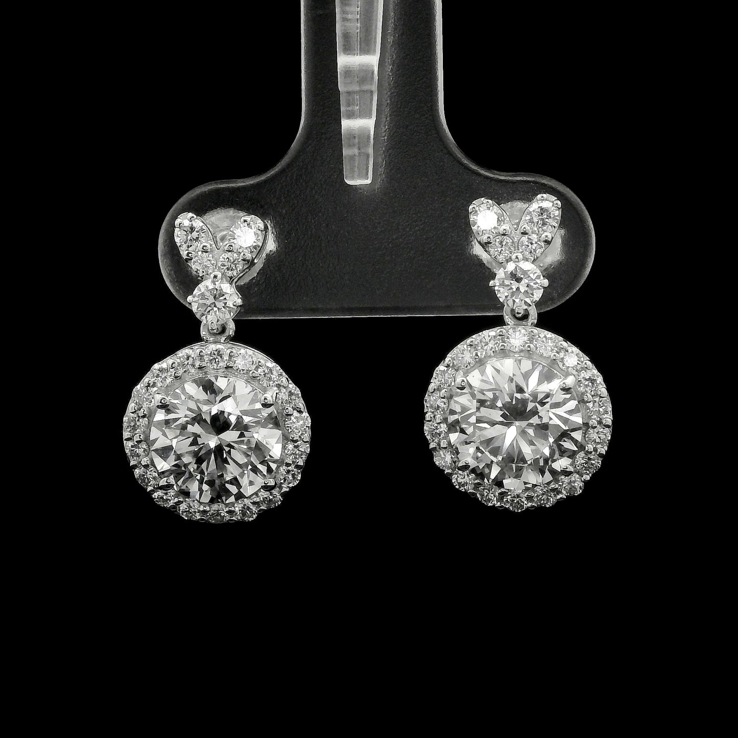 3.66 Carats Lab Grown Diamond 14K Gold Earrings