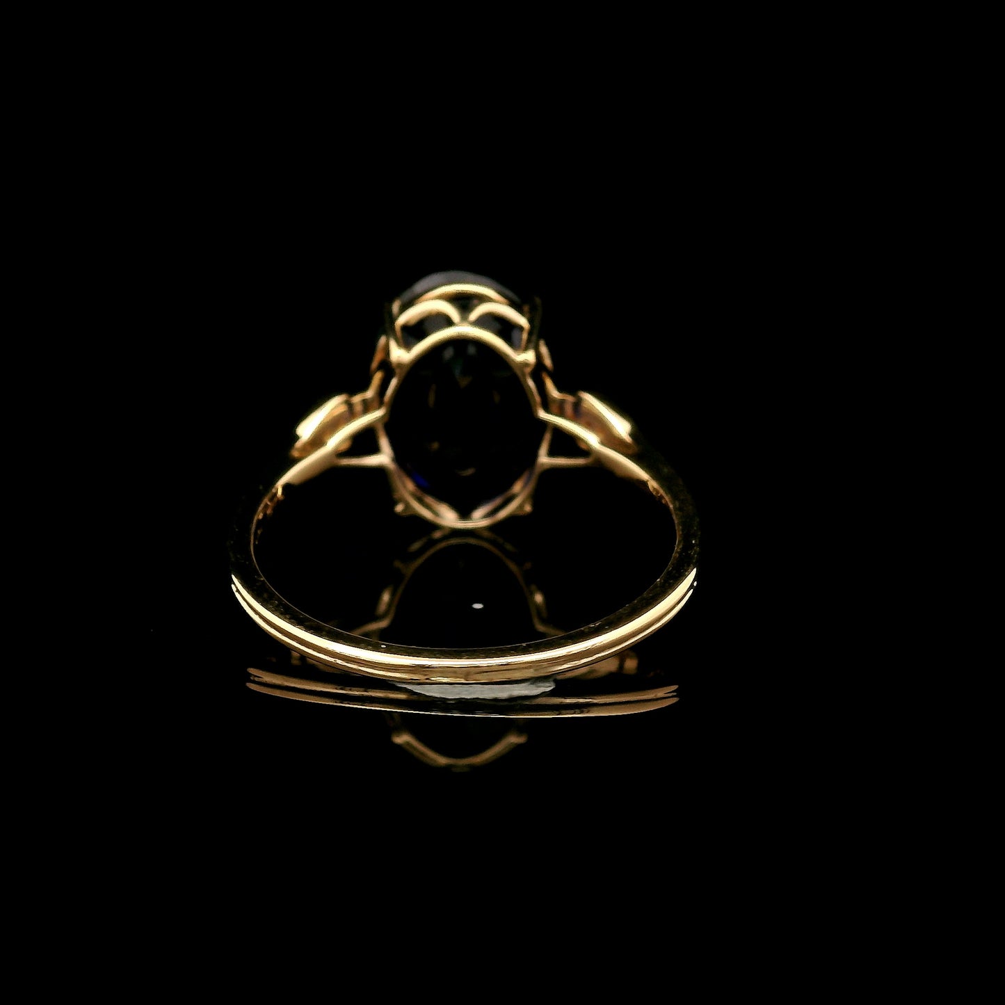 5.04 Ct Oval Mixed Cut Lab Grown Sapphire 14K Gold Ring