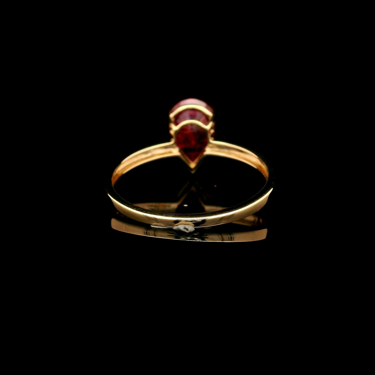 1.87 Ct Pear Mixed Cut Lab Grown Ruby 14K Gold Ring