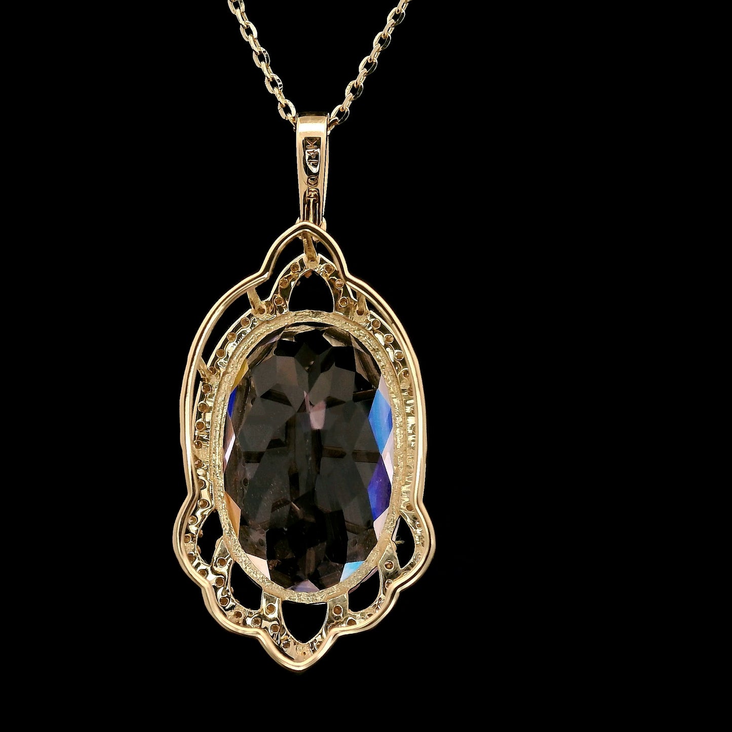 13.53 Ct Oval Kunzite 14K Gold Pendant