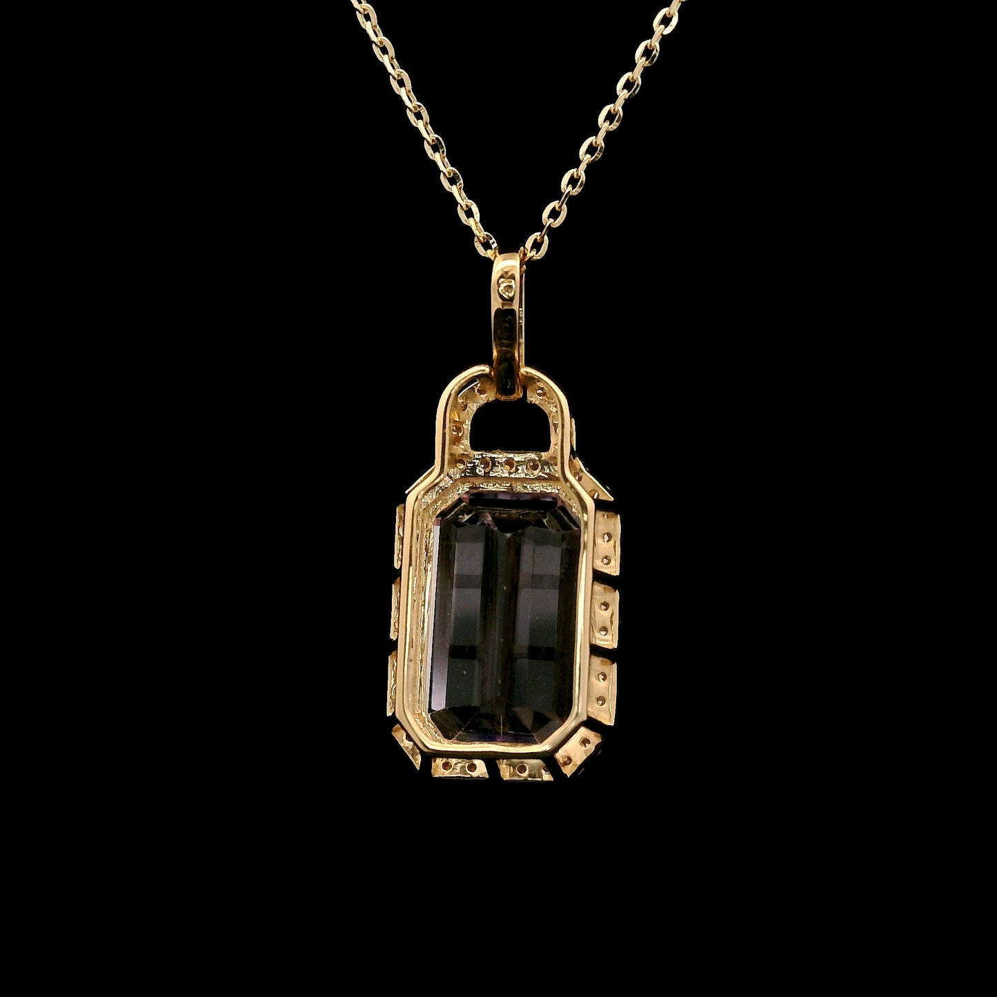 5.51 Ct Octagon Kunzite 14K Gold Pendant