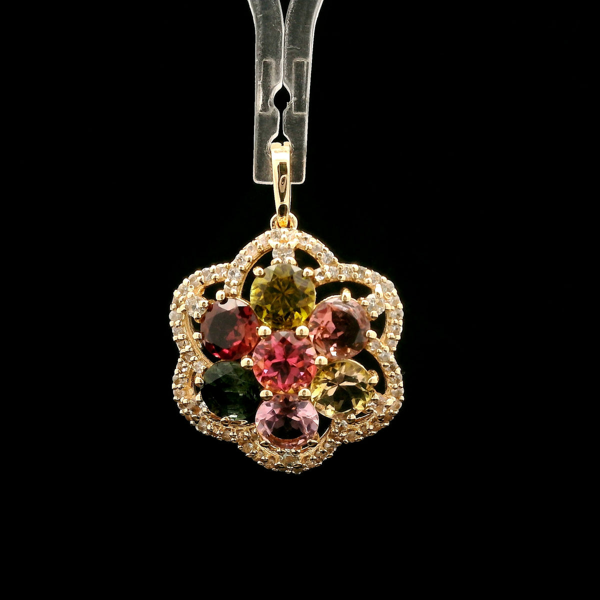 2.53 Ct Round Tourmaline 14K Gold Pendant