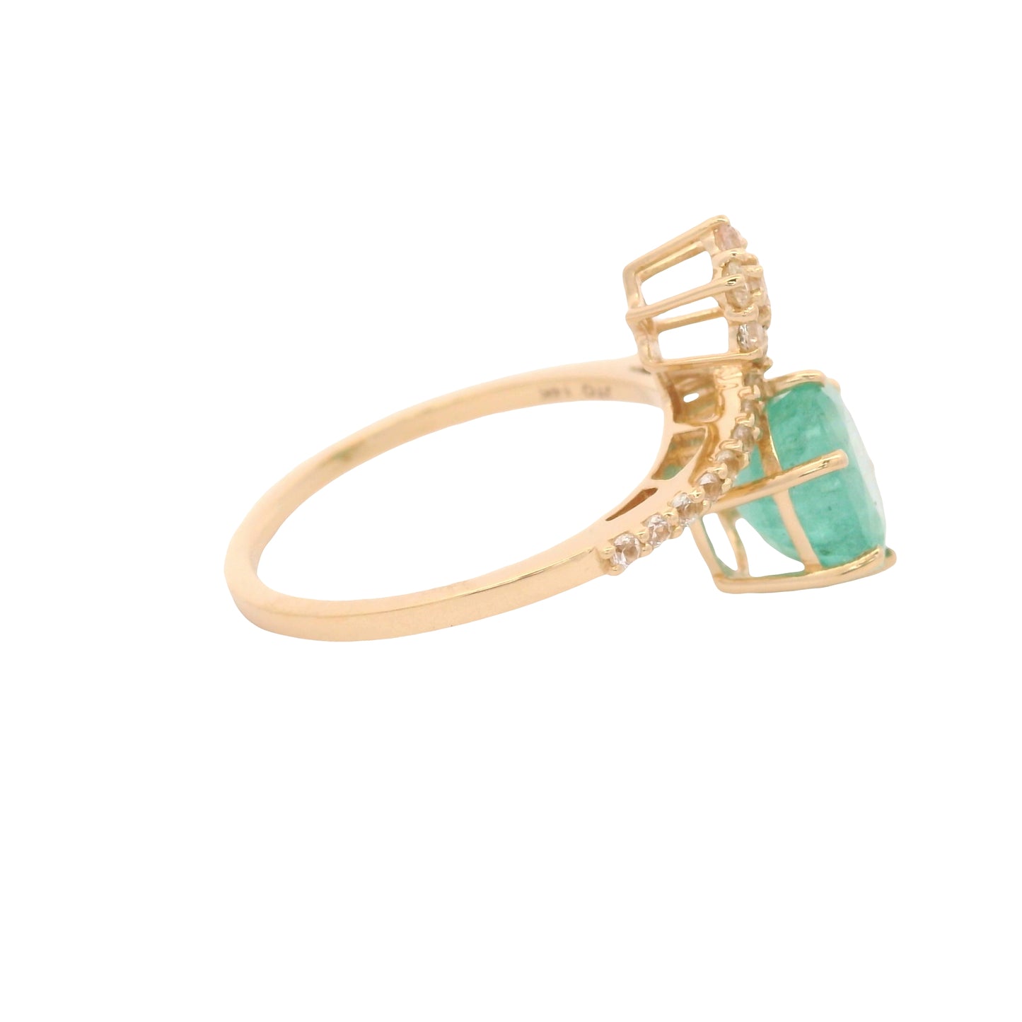 2.52 Ct Round Emerald 14K Gold Ring