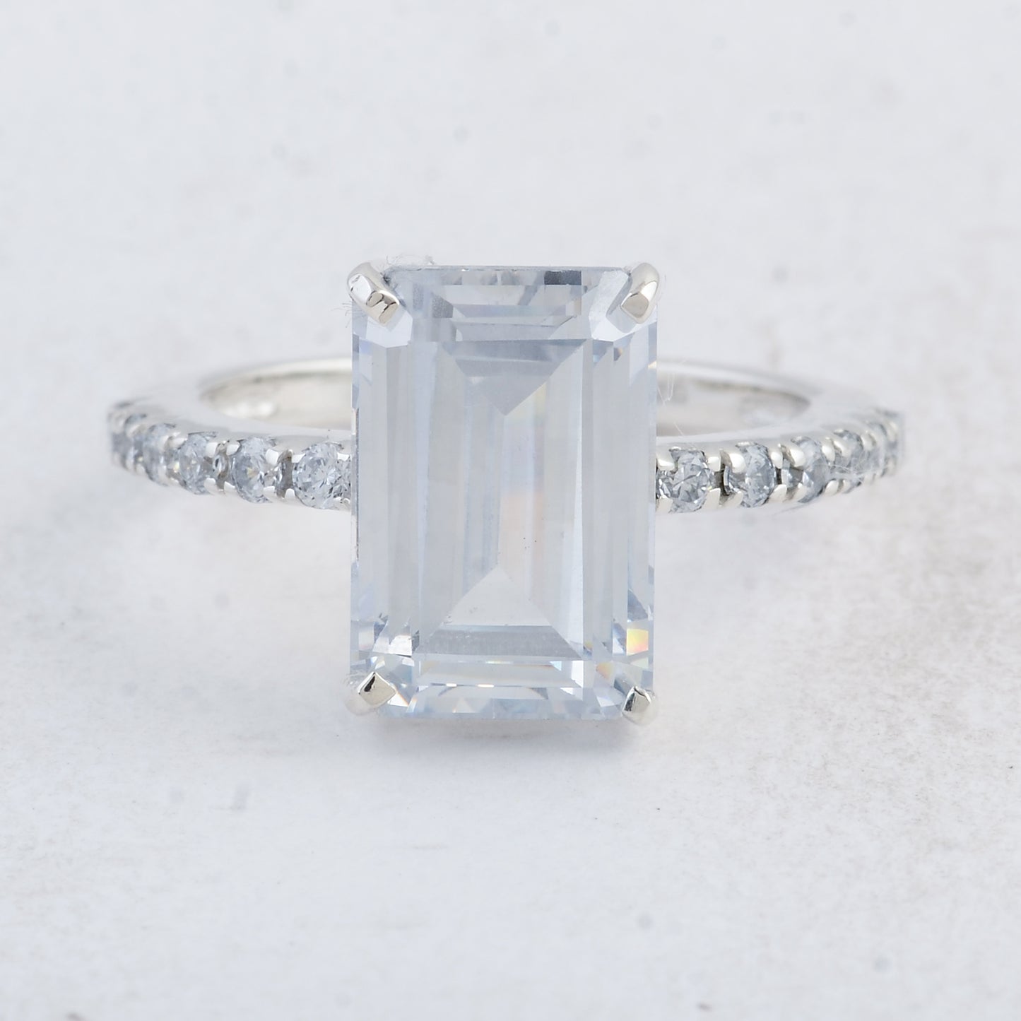 9.86 Ct Octagon White Cz 925 Sterling Silver Ring