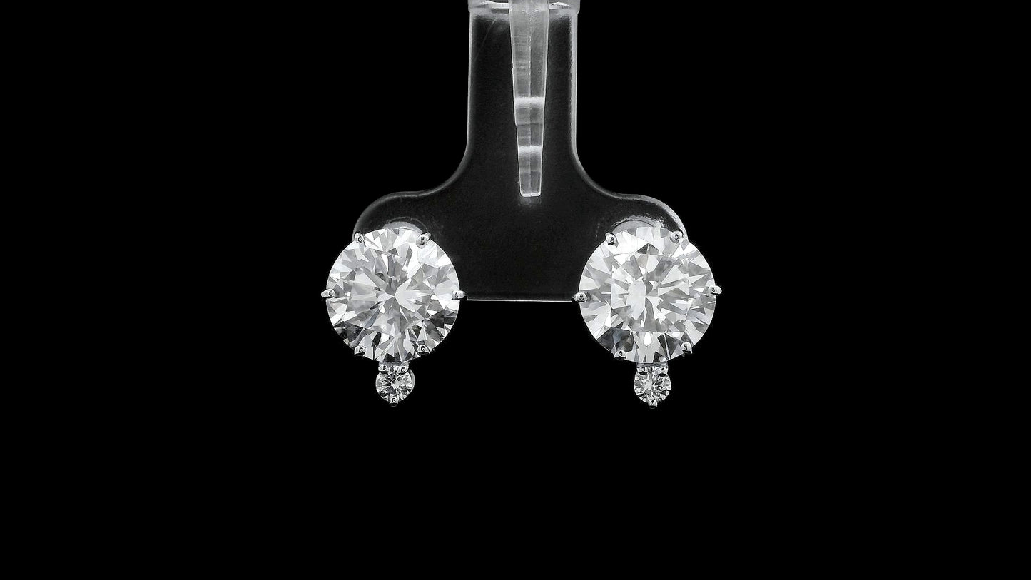 6.51 Ct Round Lab Grown Diamond 14K Gold Earrings