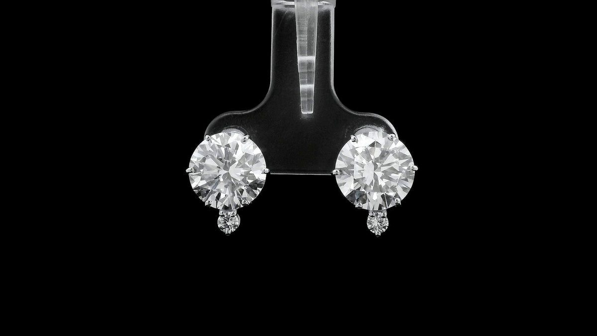 6.51 Ct Round Lab Grown Diamond 14K Gold Earrings