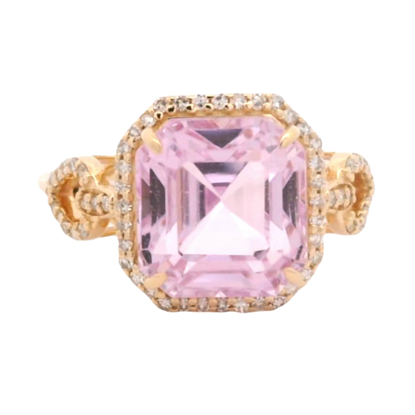 5.61 Ct Octagon Kunzite 14K Gold Ring