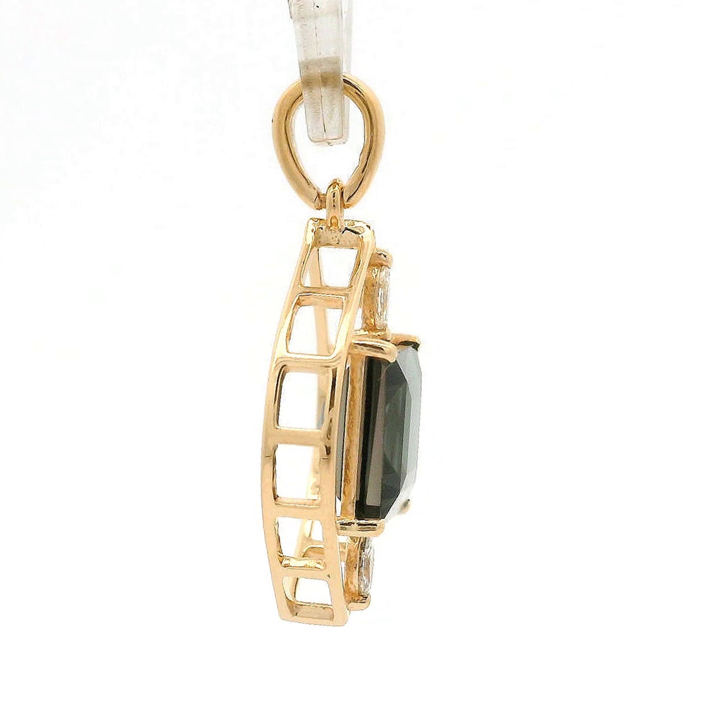 1.85 Ct Square Tourmaline 14K Gold Pendant