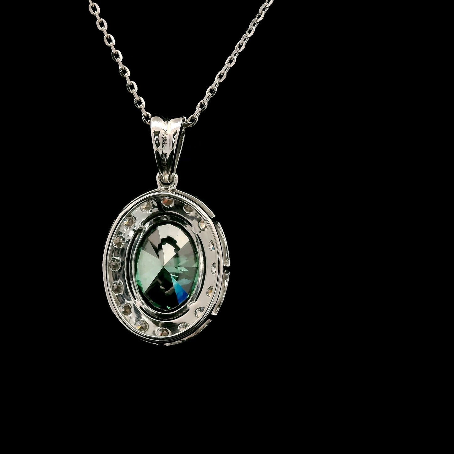 2.05 Carats Green Lab Grown Diamond 14K Gold Pendant