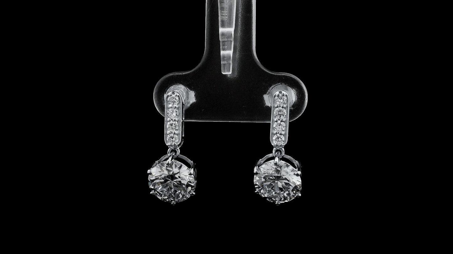3.33 Carats Lab Grown Diamond 14K Gold Earrings