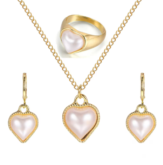 Imitation Pearl Gold Plated Brass Pendant