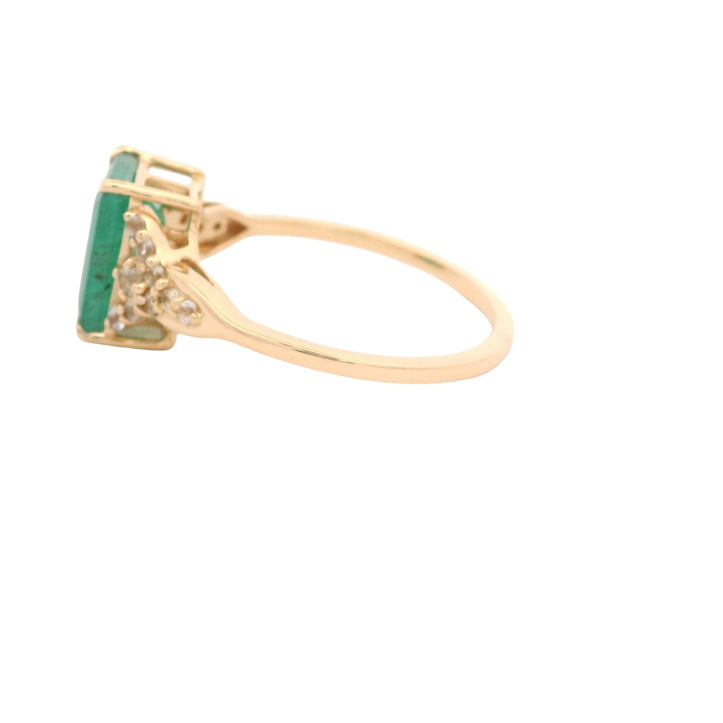 2.11 Ct Octagon Emerald 14K Gold Ring