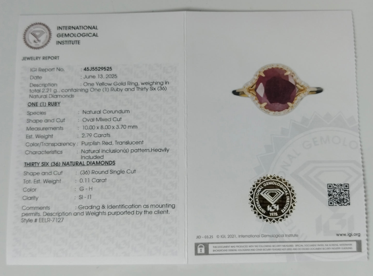 2.90 Ct Oval Mixed Cut Natural Corundum Ruby 14K Gold Ring