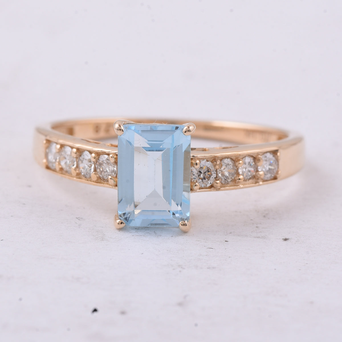 1.63 Ct Octagon Step Cut Natural Topaz 14K Gold Ring