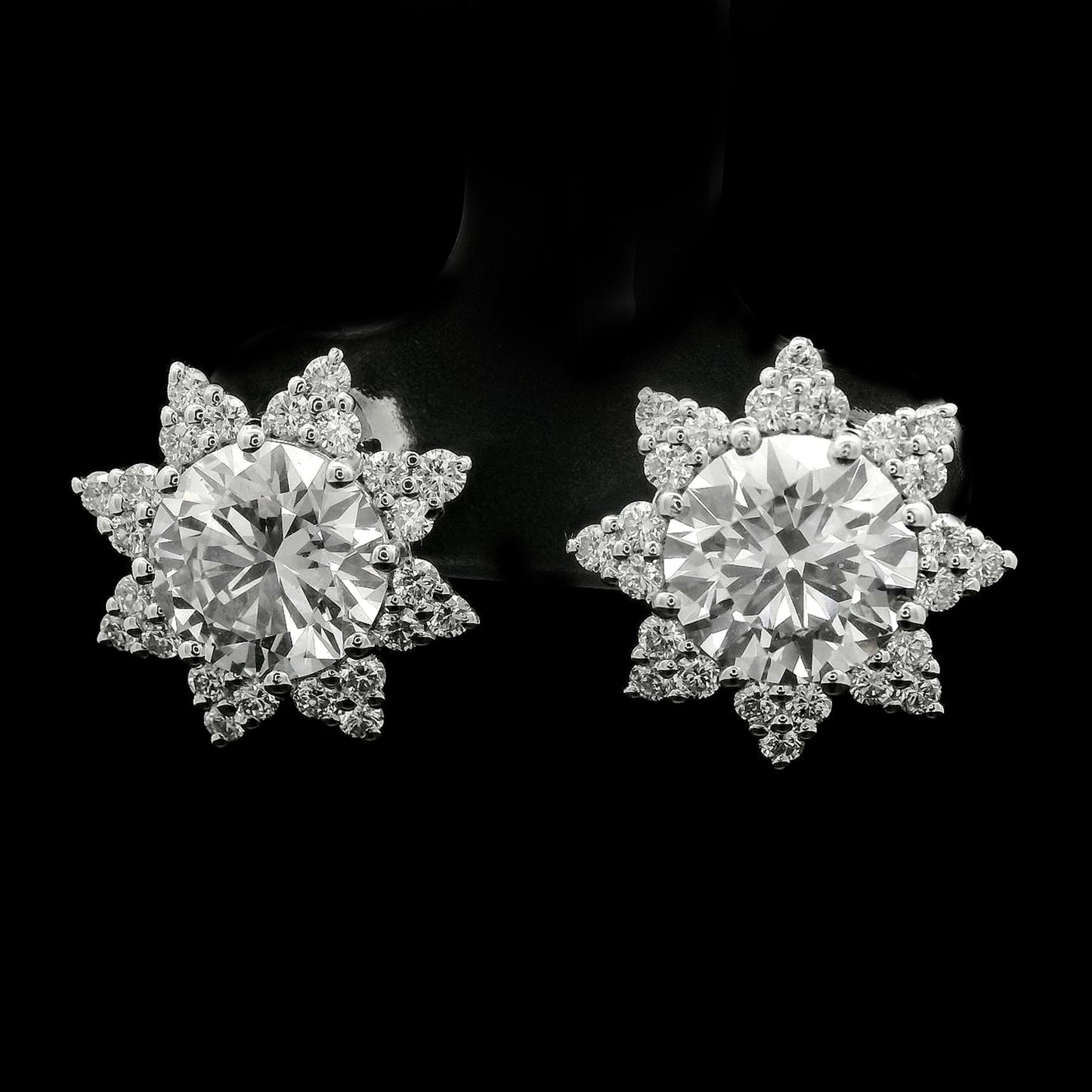 3.55 Carats Lab Grown Diamond 14K Gold Earrings