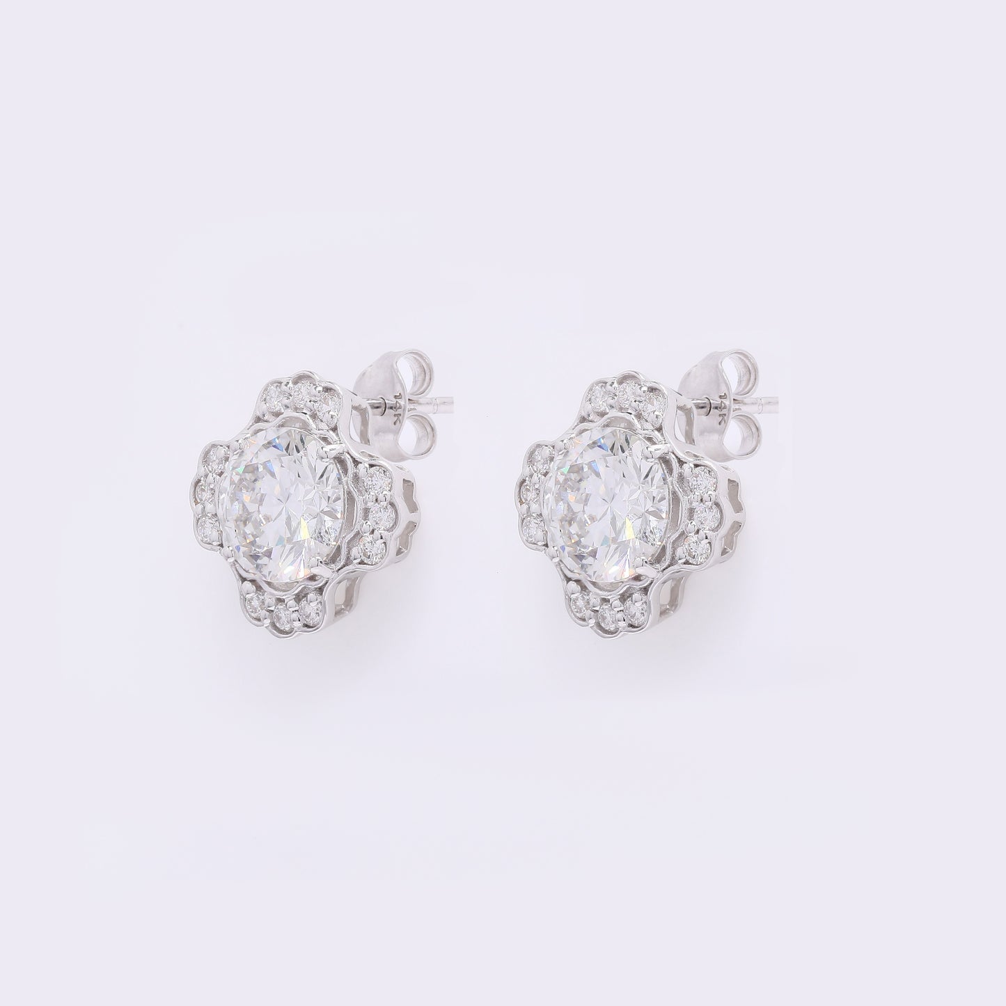 3.46 Carats Lab Grown Diamond 14K Gold Earrings
