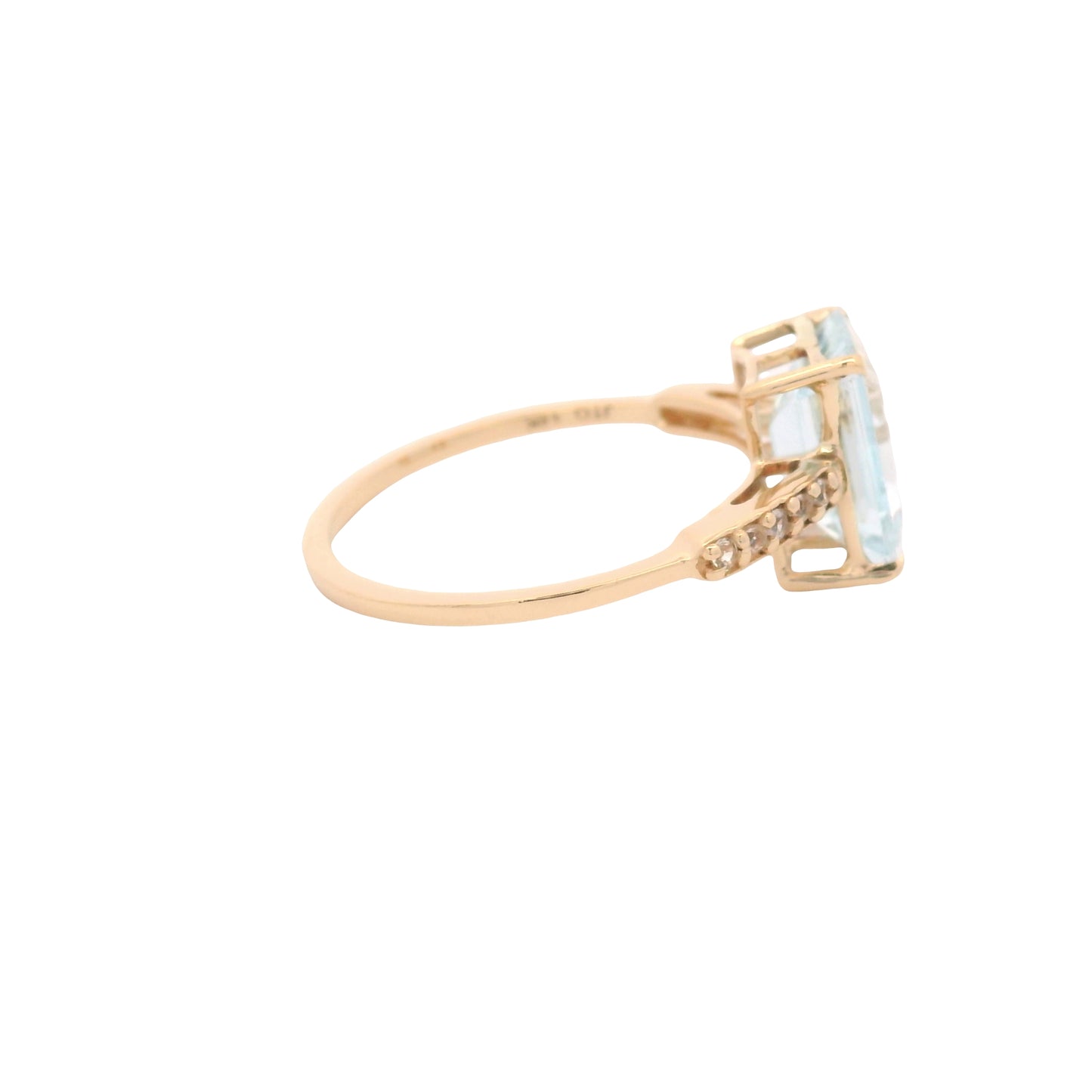 2.22 Ct Octagon Aquamarine 14K Gold Ring