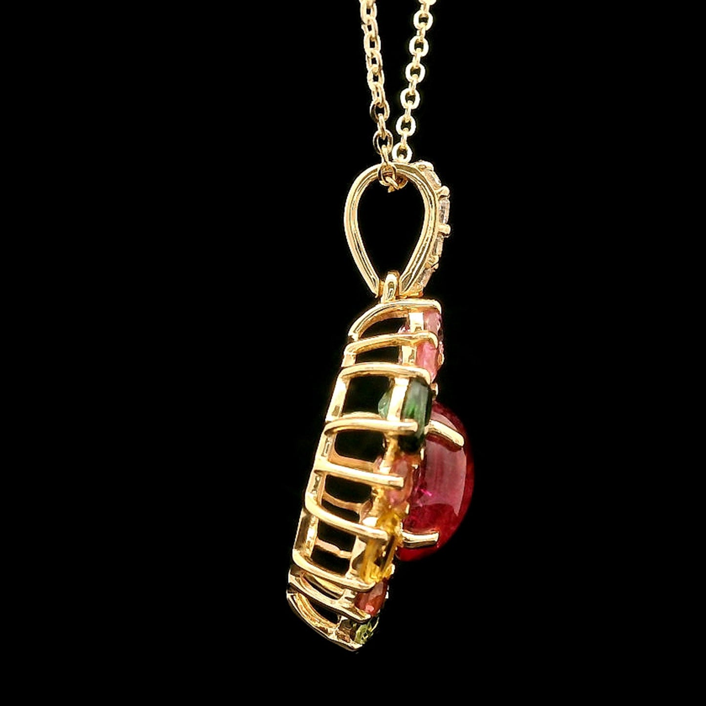 2.68 Ct Oval Tourmaline 14K Gold Pendant