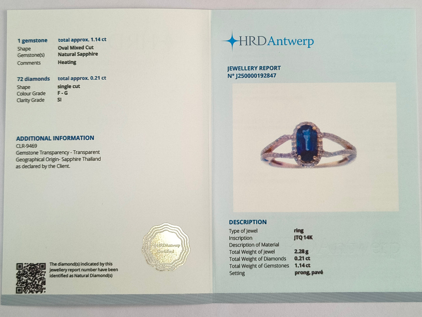 1.35 Ct Oval Mixed Cut Natural Sapphire 14K Gold Ring