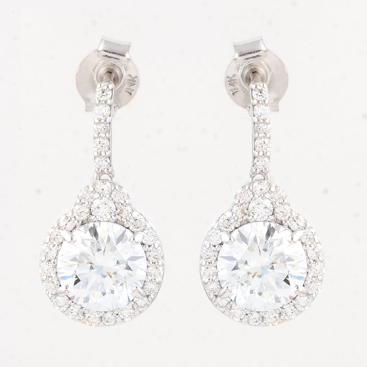 3.36 Carats Lab Grown Diamond 14K Gold Earrings