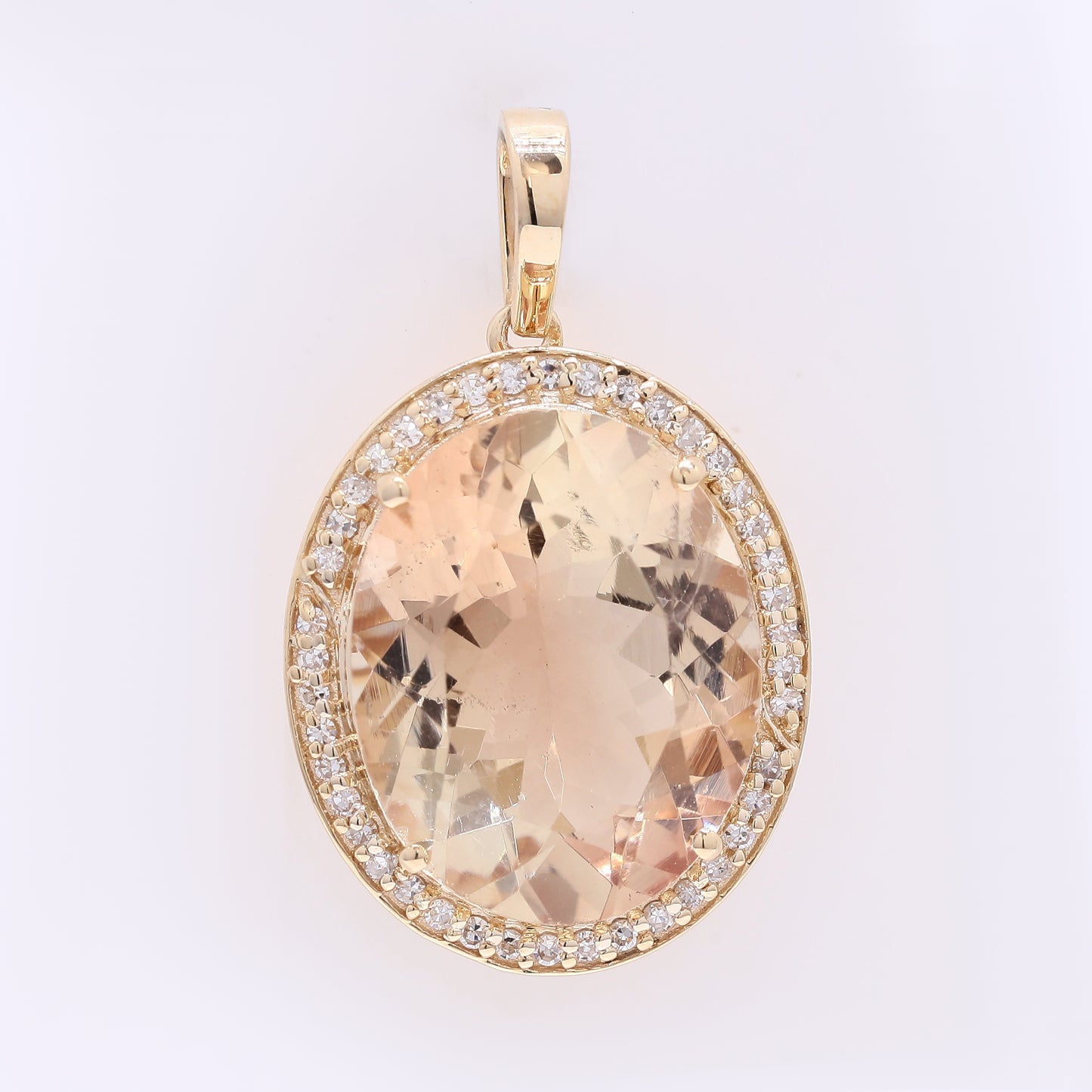 5.70 Ct Oval Mixed Cut Natural Sunstone 14K Gold Pendant