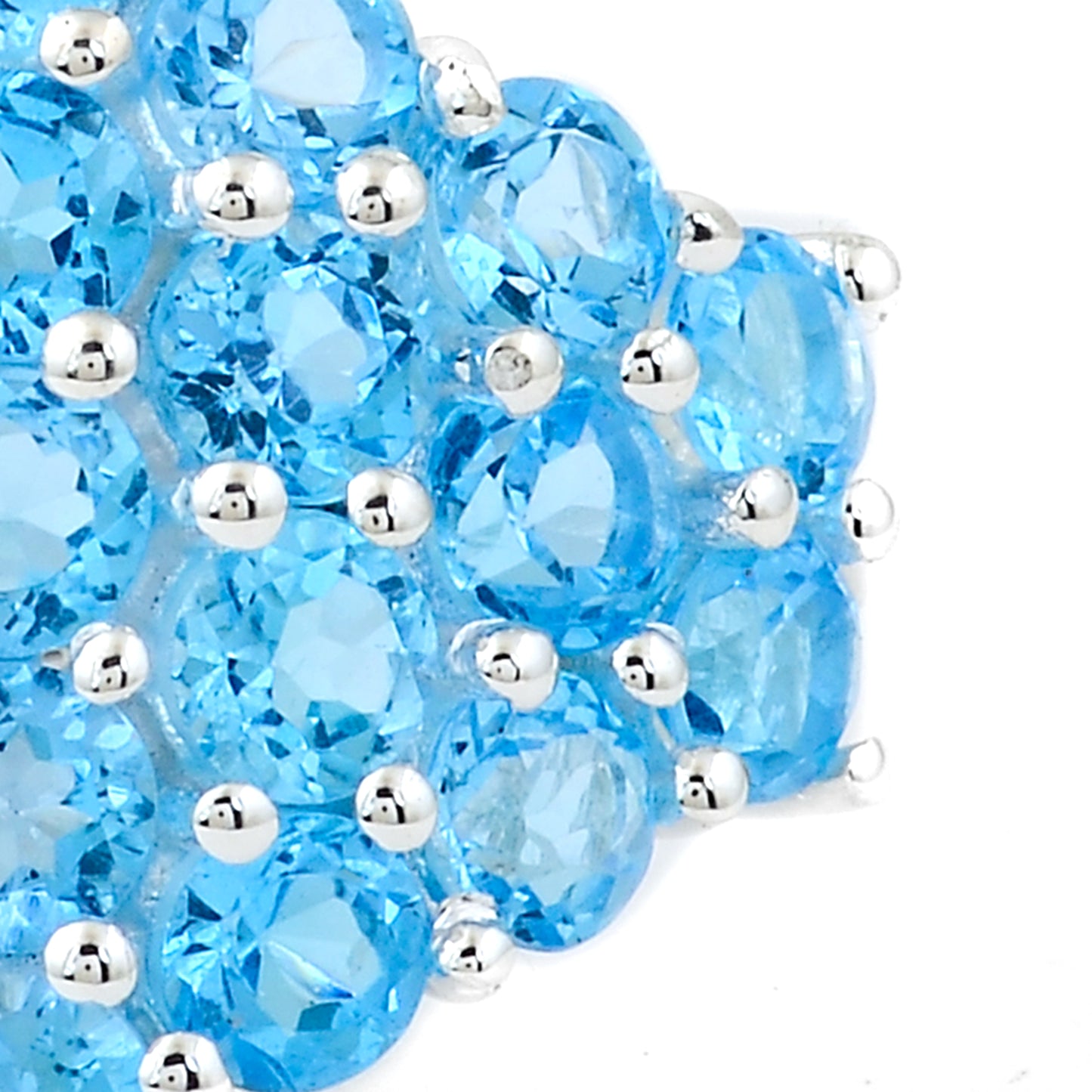 4.34 Ct Round Swiss Blue Topaz 925 Sterling Silver Ring