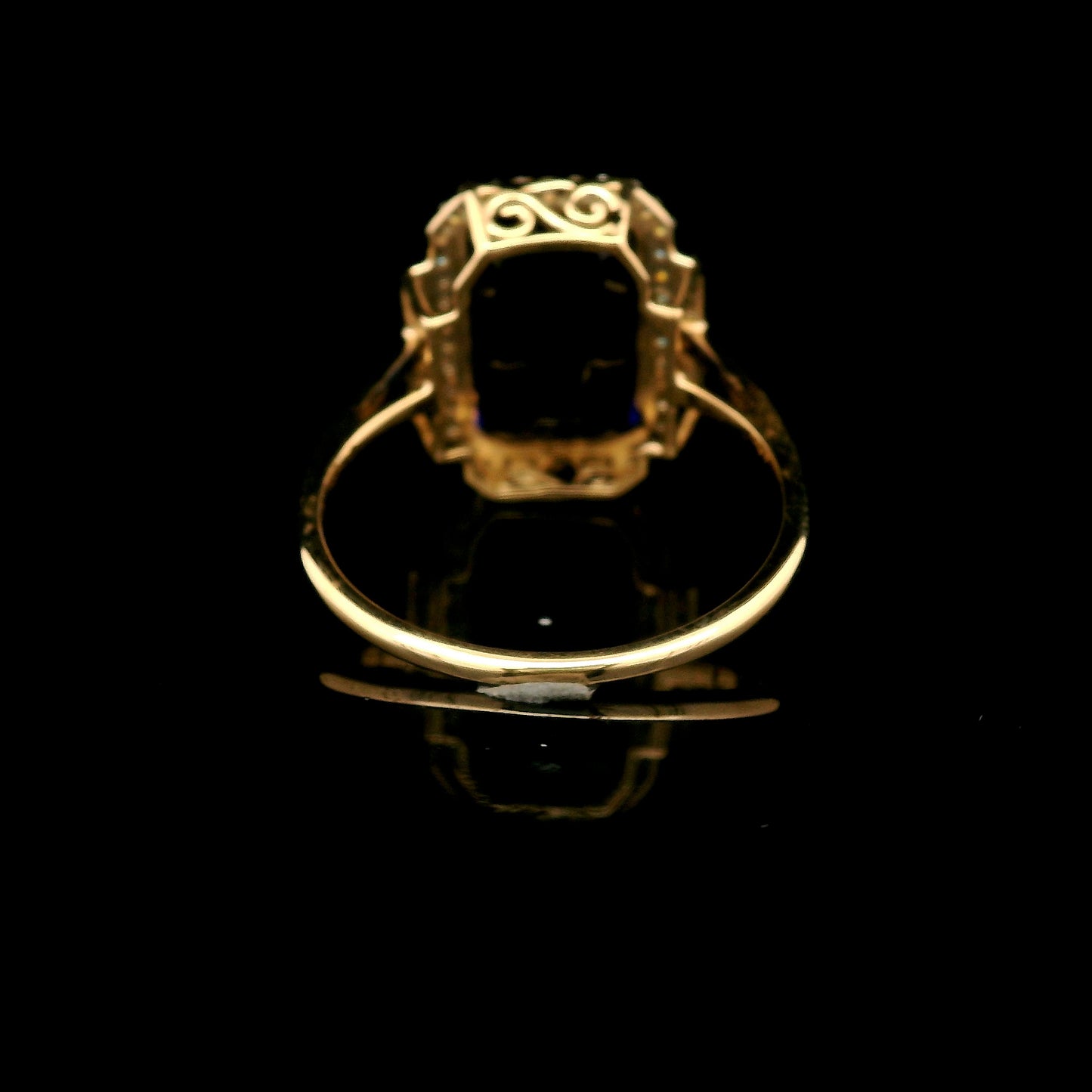 6.24 Ct Emerald Cut Lab Grown Sapphire 14K Gold Ring