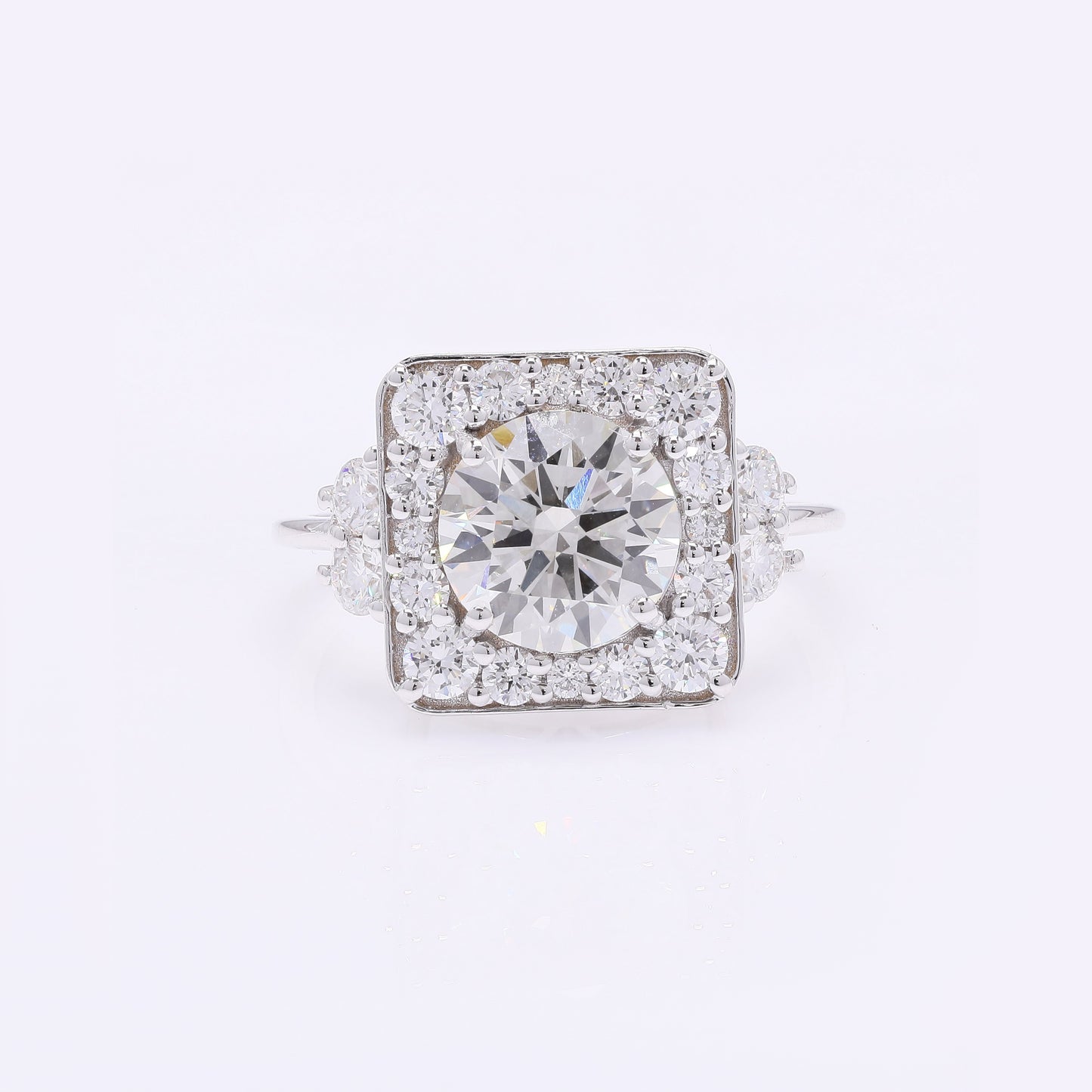 3.07 Carats Lab Grown Diamond 14K Gold Ring