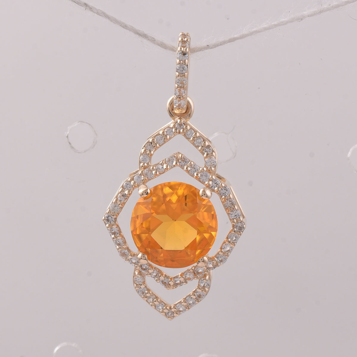 1.04 Ct Round Br.Opal 9K Gold Pendant