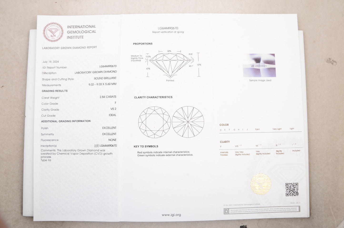 6.16 Carats Lab Grown Diamond 14K Gold Earrings