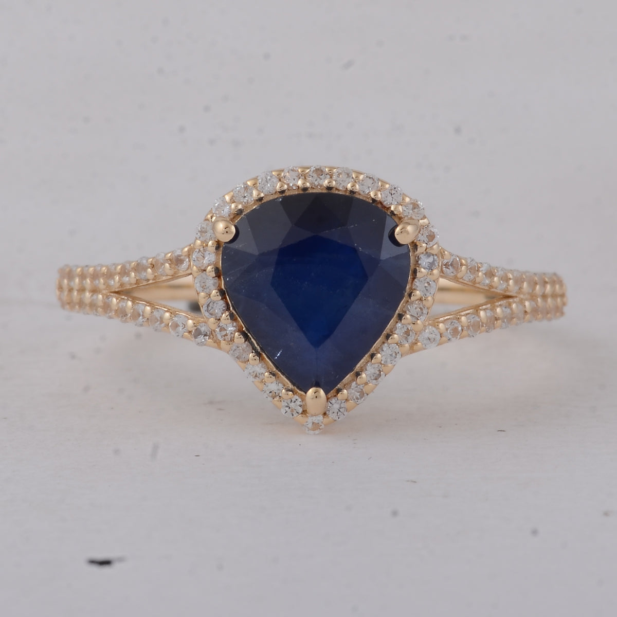 2.10 Ct Heart Blue Sapphire 9K Gold Ring
