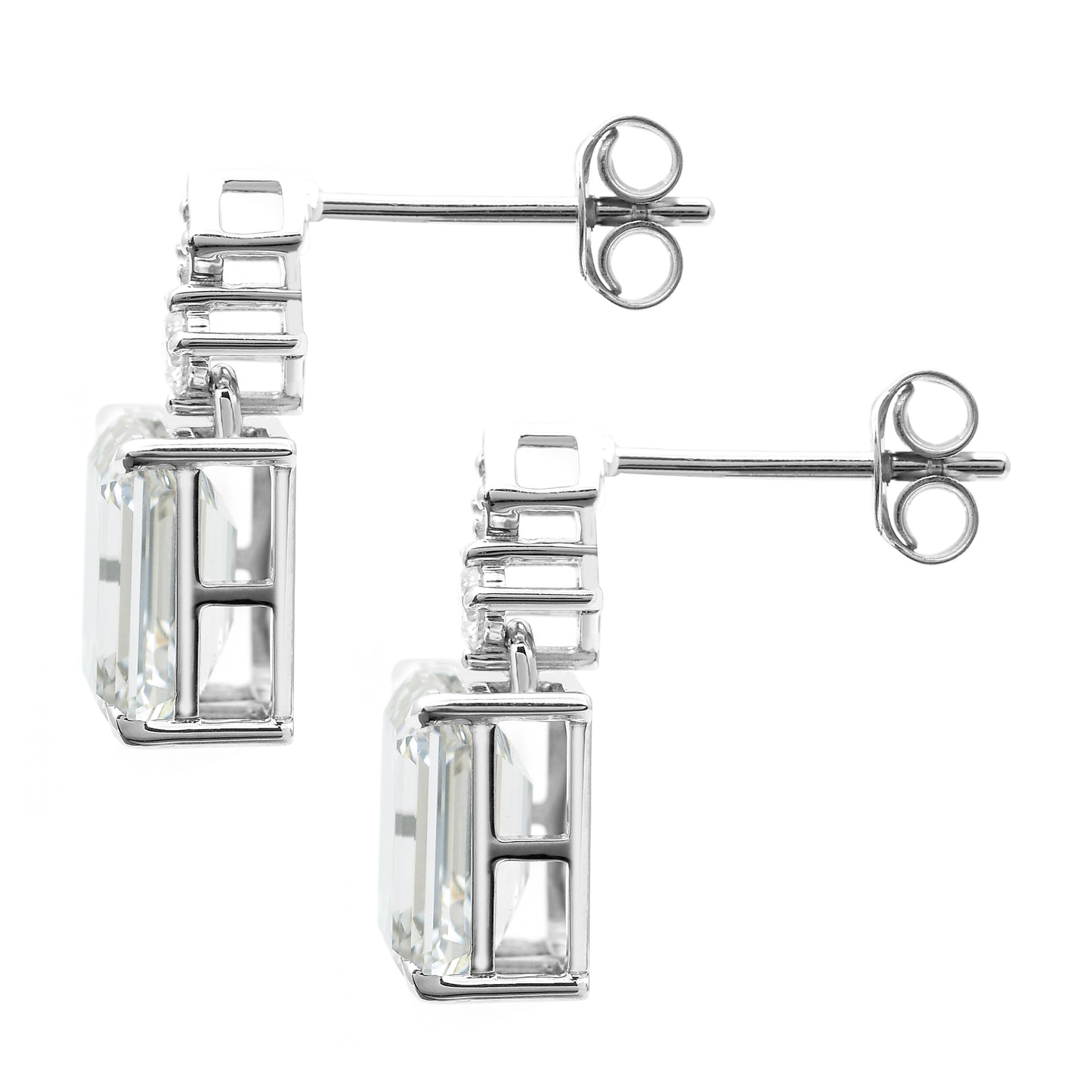 4.42 Carats Lab Grown Diamond 14K Gold Earrings