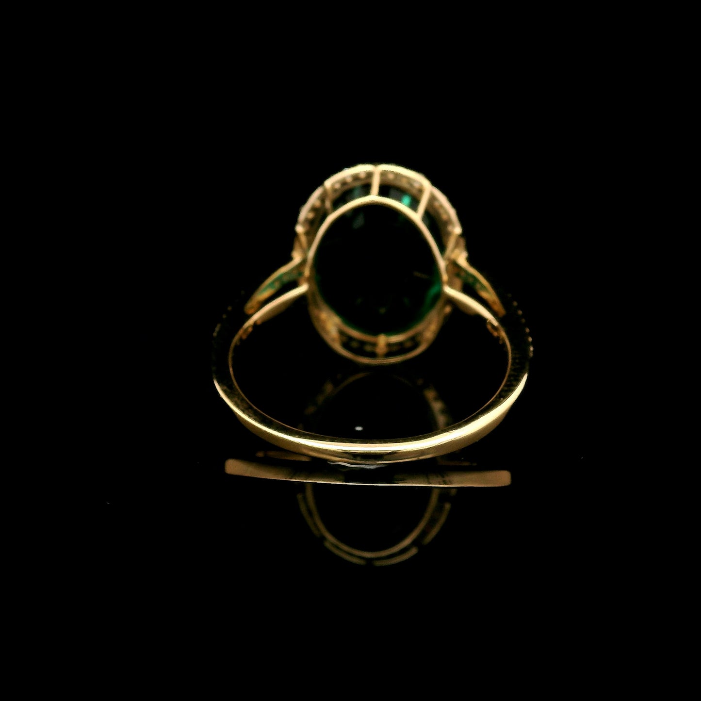 4.89 Ct Oval Mixed Cut Lab Grown Emerald 14K Gold Ring