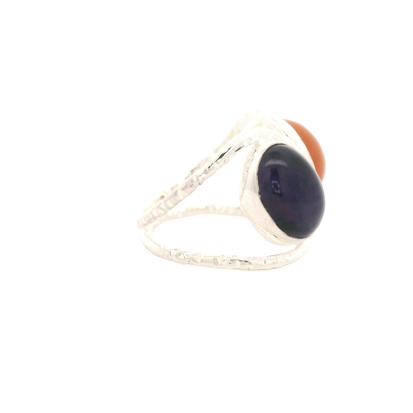 13.53 Ct Amethyst, Moonstone 925 Sterling Silver Ring