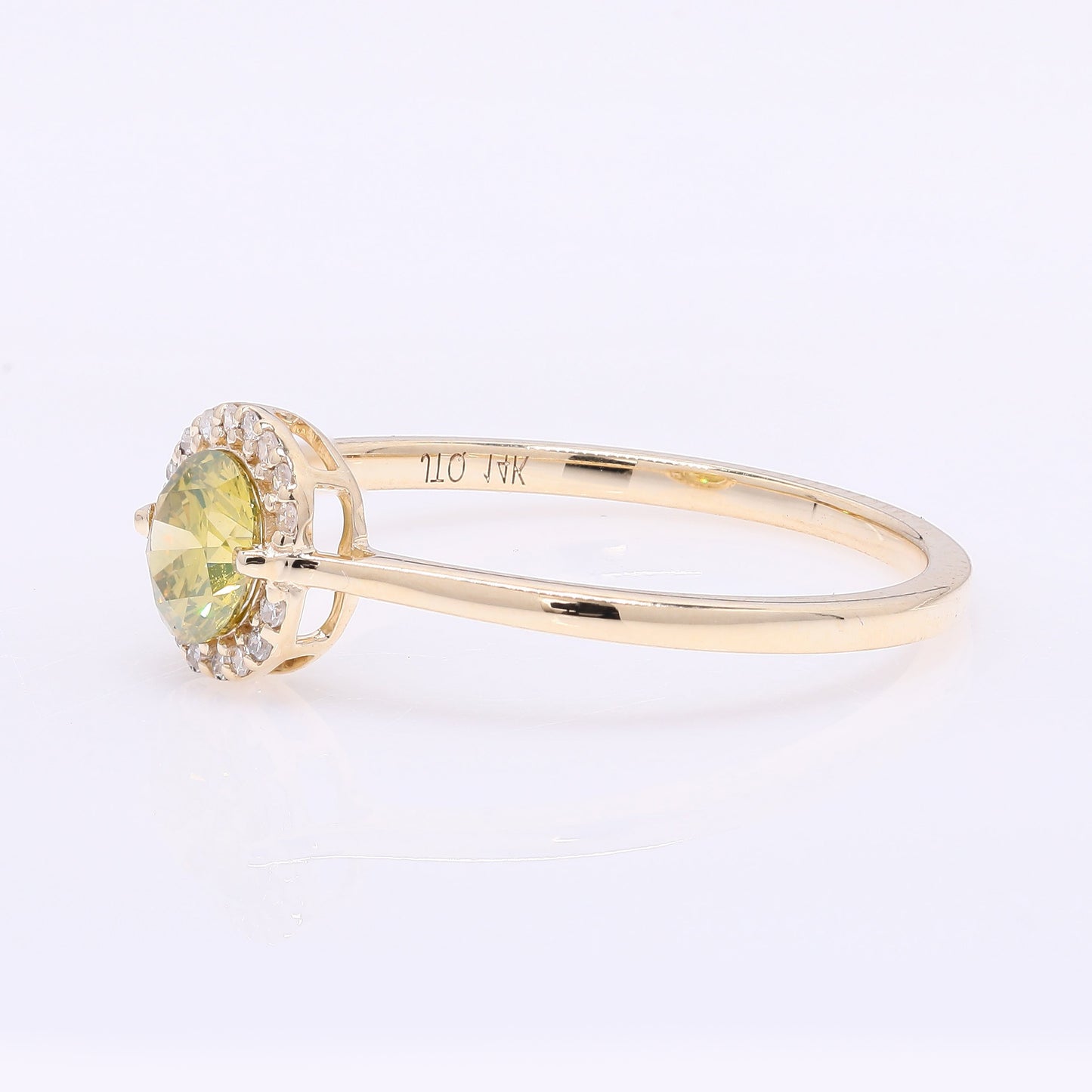 0.49 Ct Round Yellow Diamond 14K Gold Ring