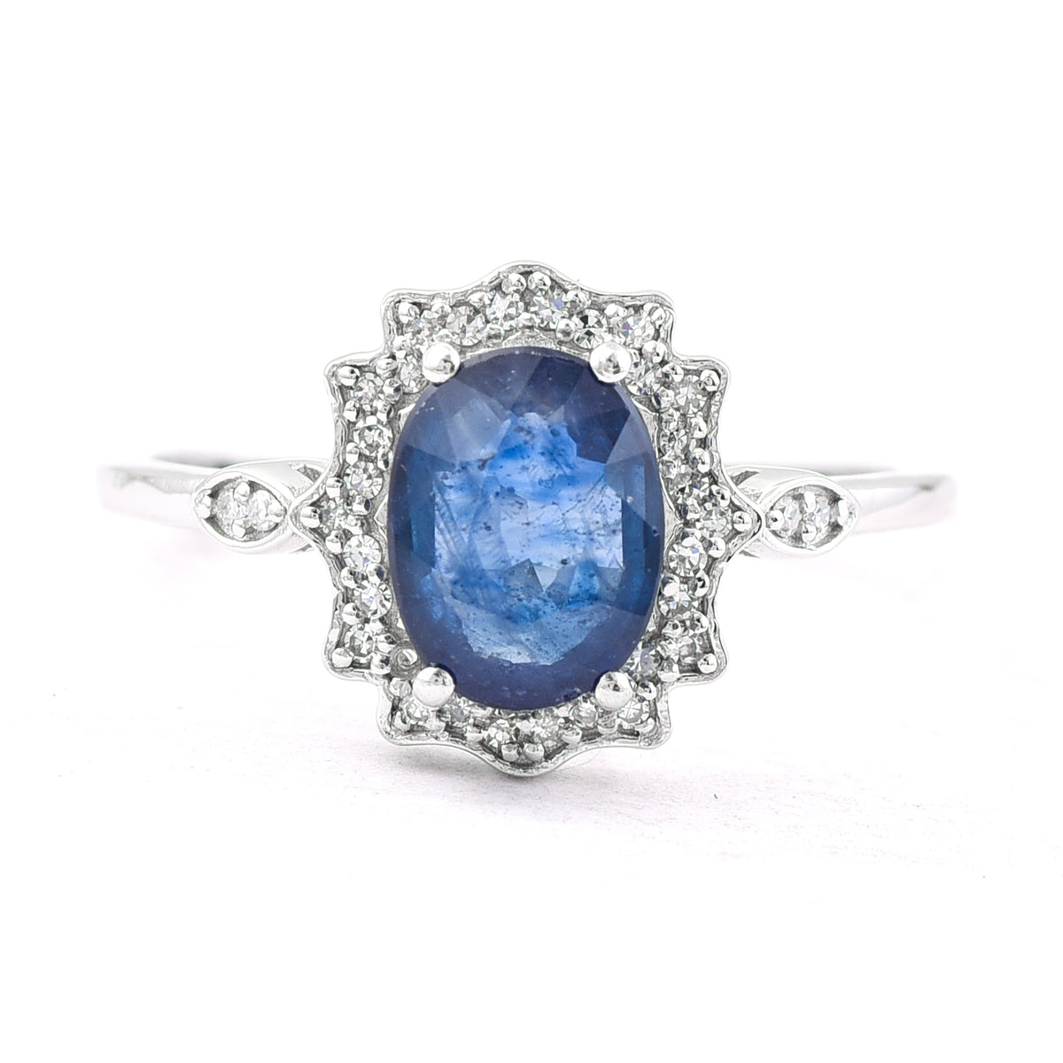 1.62 Ct Oval Mixed Cut Natural Sapphire 950 Platinum Ring