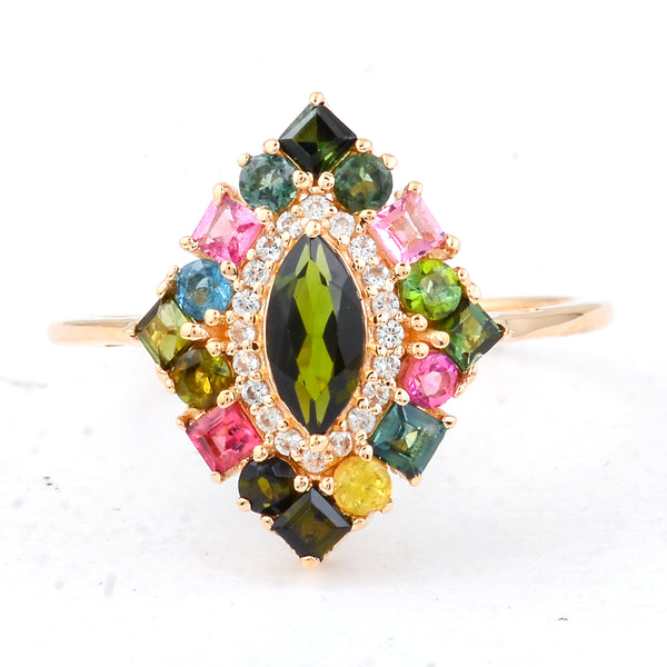 1.07 Ct Marquise Tourmaline 14K Gold Ring