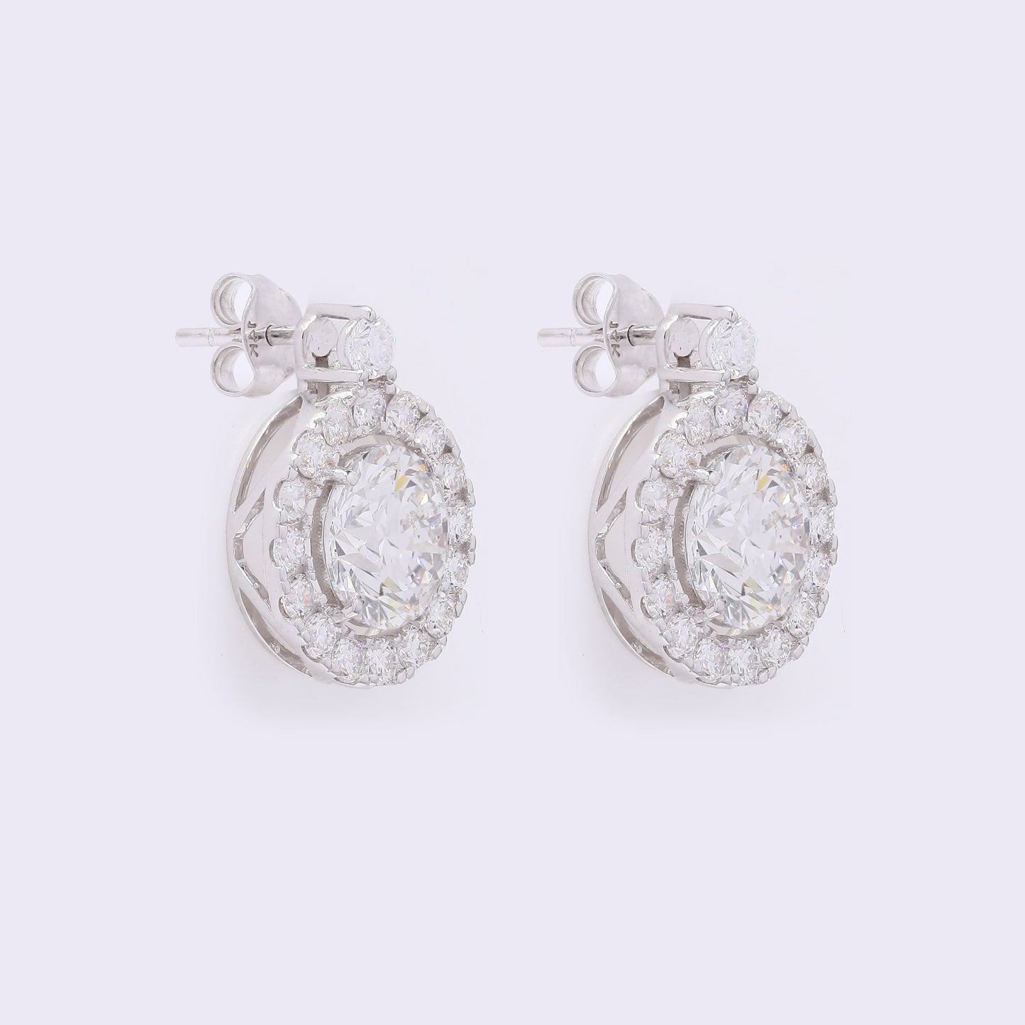 3.95 Carats Lab Grown Diamond 14K Gold Earrings